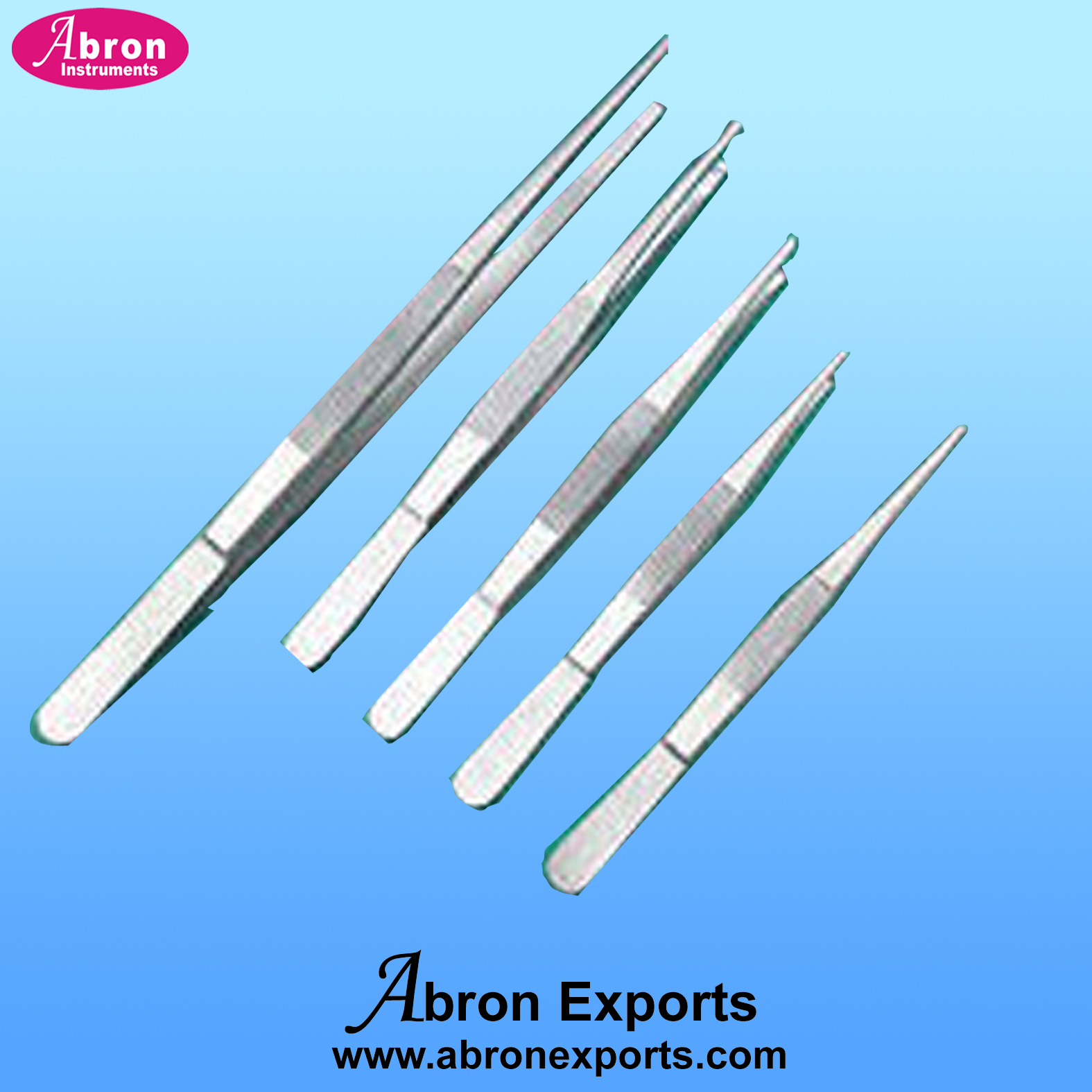 Surgical abron forceps blunt 125mm 150mm 200mm 250mm long ABM-2620-05 