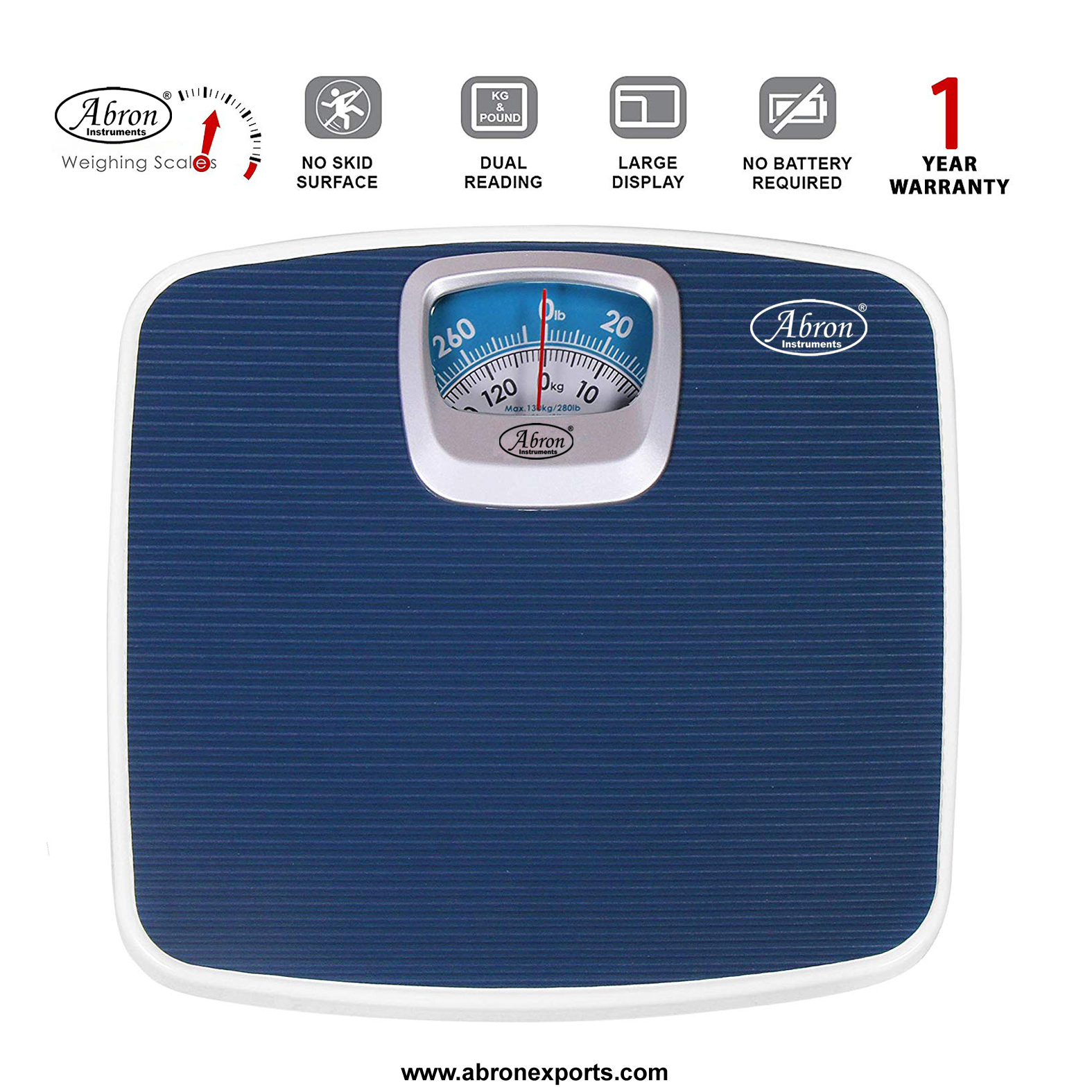 Balance Personal Digital BMI 125 kg x 500gm Metal body with Dial and spring inside ABM-3255PN