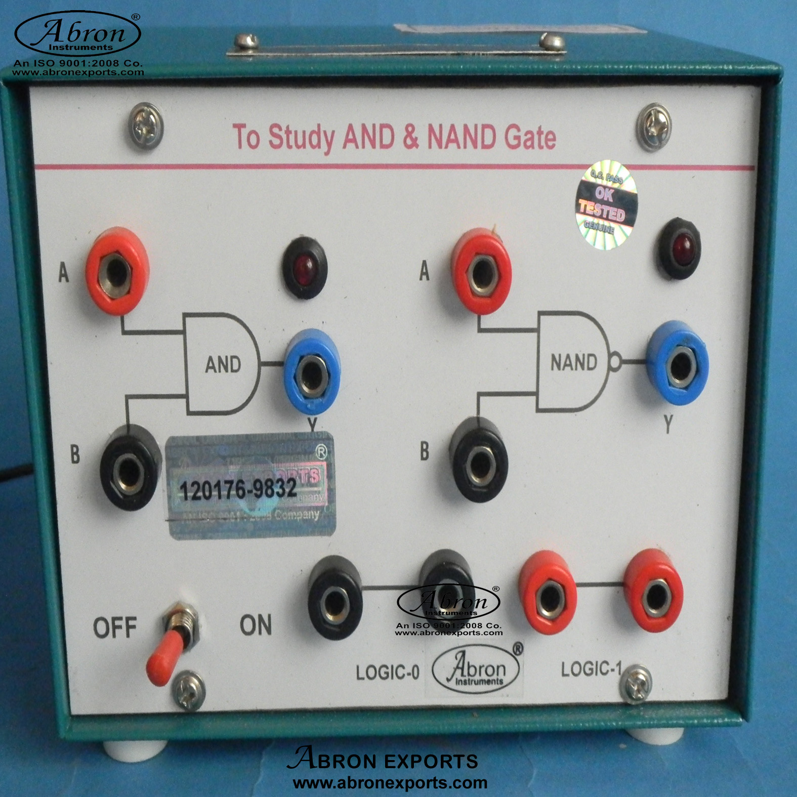 Logic Gate 1 gates any one AND OR NAND NOT NOR or EXOR-EXNOR LED 0-1 sockets power supply AE-1300B