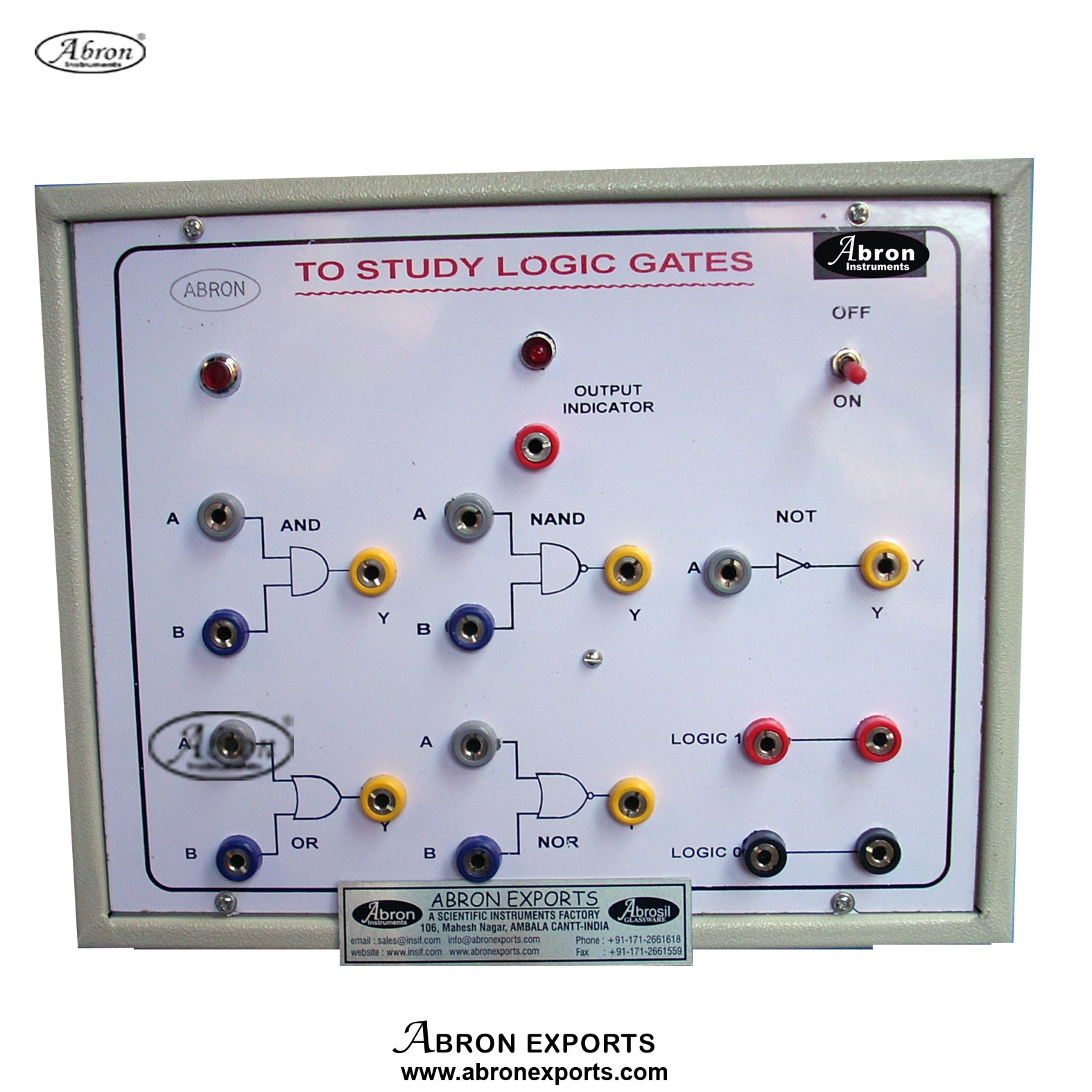 Logic Gates 5 gates ANF OR NAND NOR NOT 5 or any one  AND To study with power supply in ox AE-1300-a