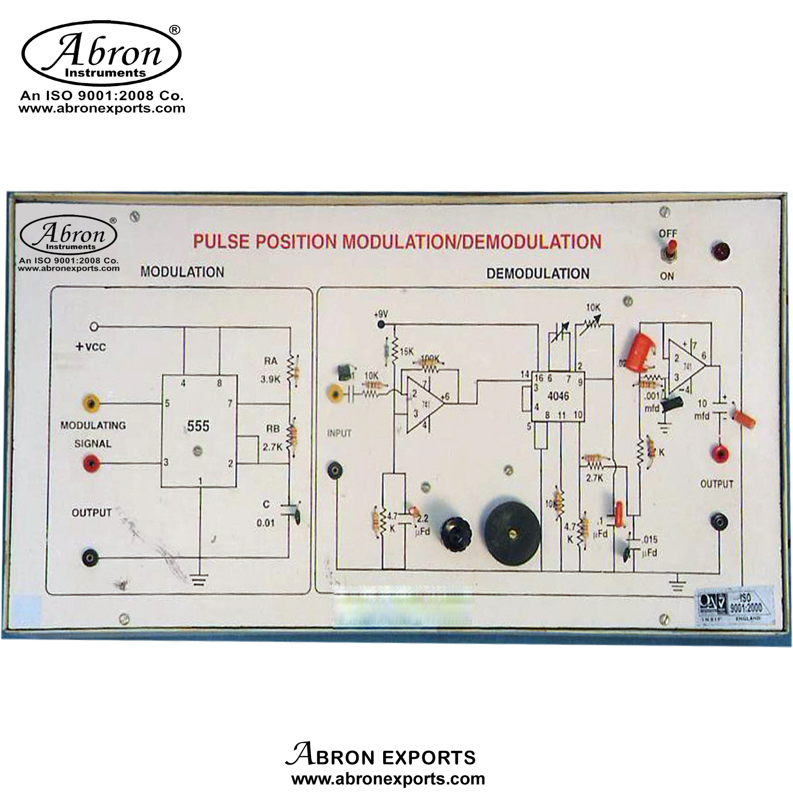 Pulse Position Modulation And Demodulation circuit trainer kit with sockets and power supply connecting wires AE-1309-P
