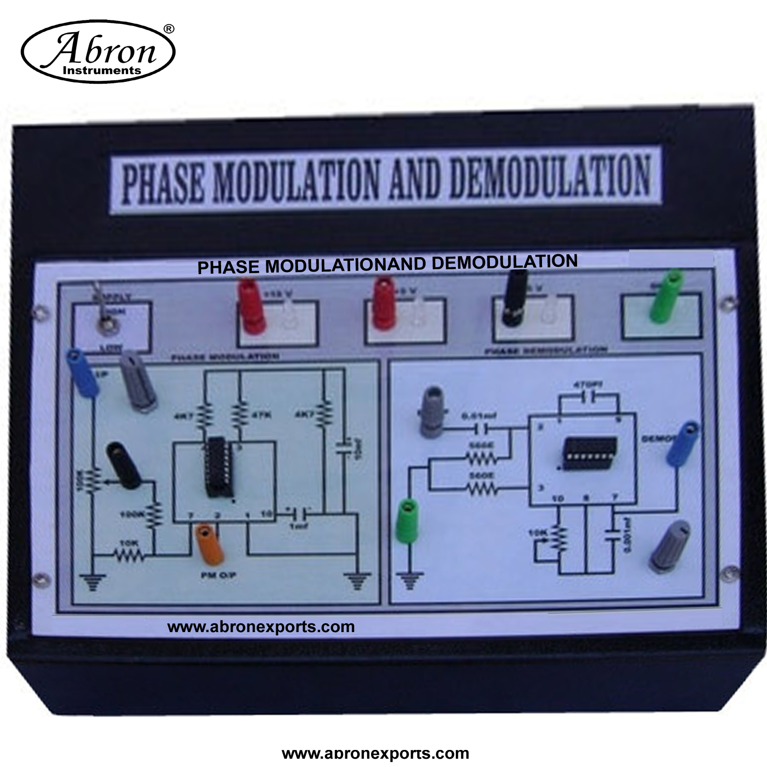 Phase Modulation And Demodulation circuit trainer kit with sockets and power supply connecting wires AE-1309PH