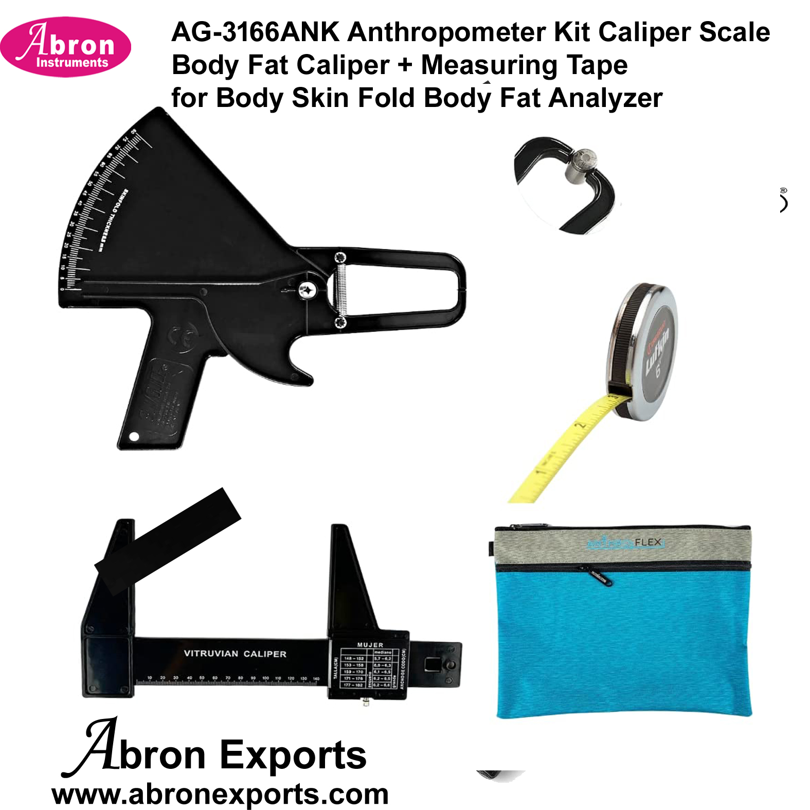 Anthropometer kit Anthropometric Set including caliper scale Abron ABM-3166AK