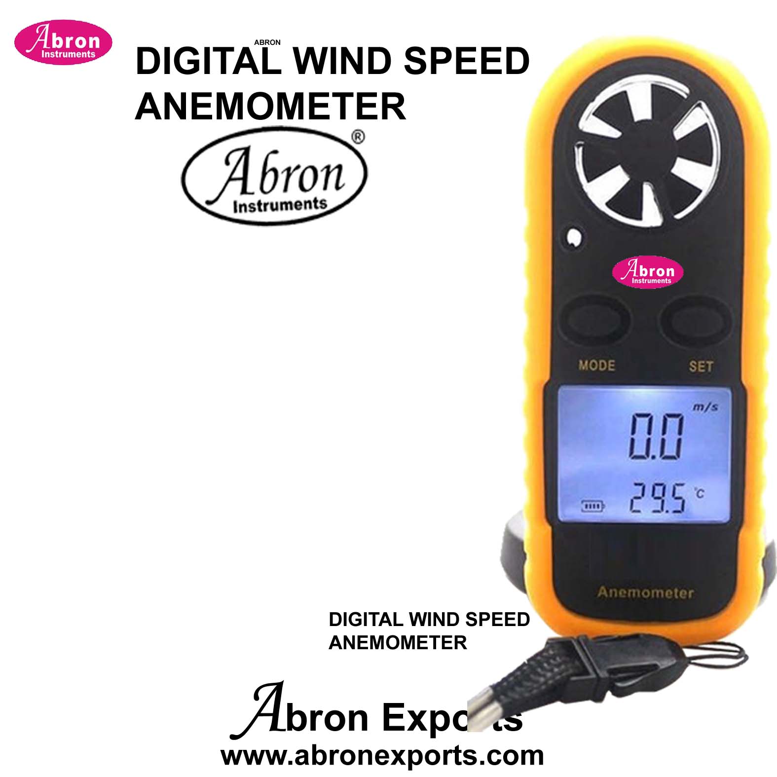 anemometer digital handy with wind speed air flow meter LCD Max Average Current air velocity measurement with battery portable  AM-127AD