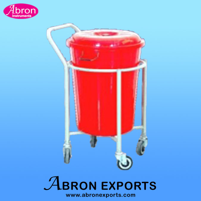 Trolley Hygiene bag laundry trolley Water resistant bucket with stand wheel abron can be pushed ABM-6506-BW