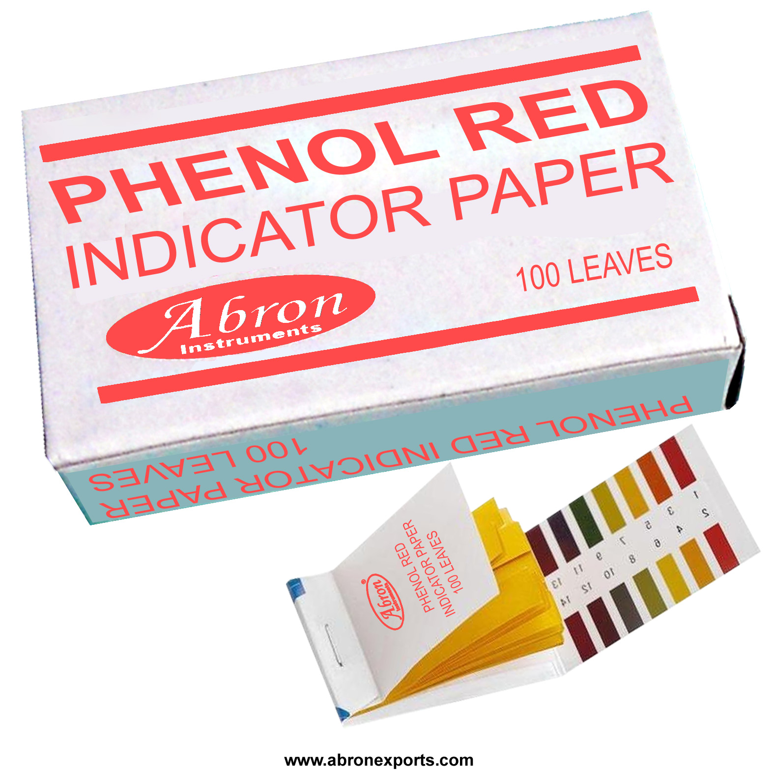 Phenol red indicator paper LR 100 lvs abron IP-1136