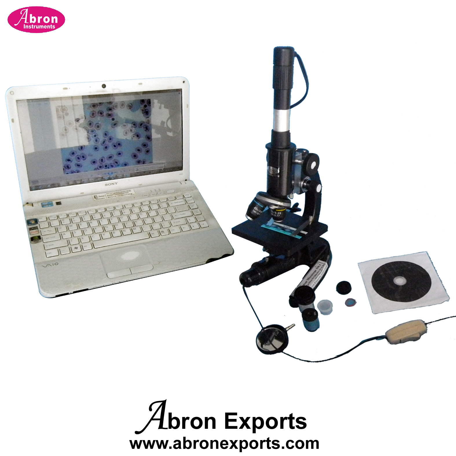  Microscope Student eye piece 10x objective 10x40x + Digital 1.5MP Camera AB-01D