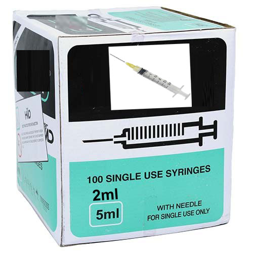 Syring disposable with needle 2ml 5ml sterile pack of 100 abron AB-79SD2