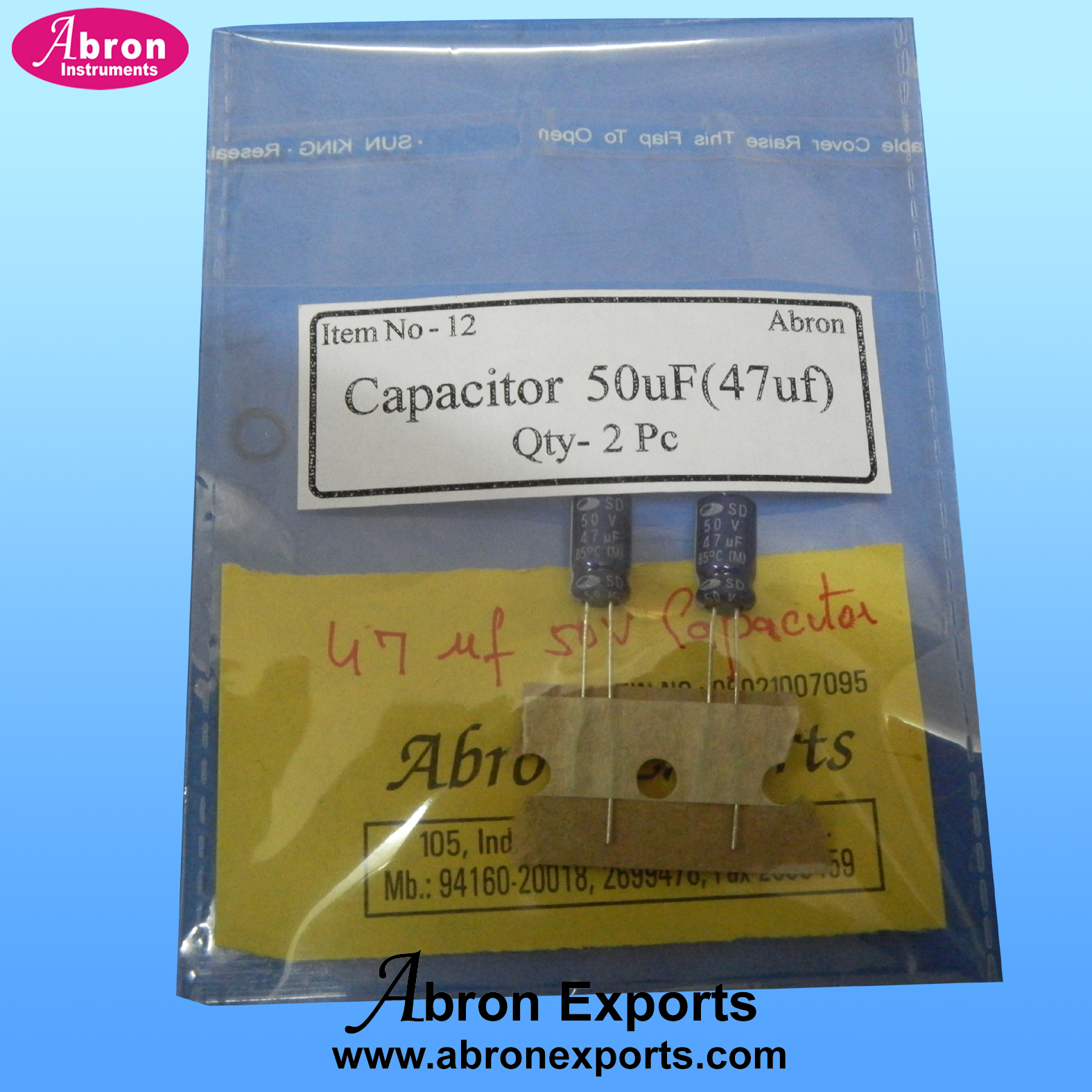 Electronic component abron kit circuit capacitor 47ufd AE-1224C47