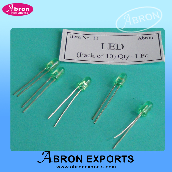 LED Green 2 limb 3-4VDC electronic component abron kit circuit spare loose led pack of 10 Green AE-1224LEDG