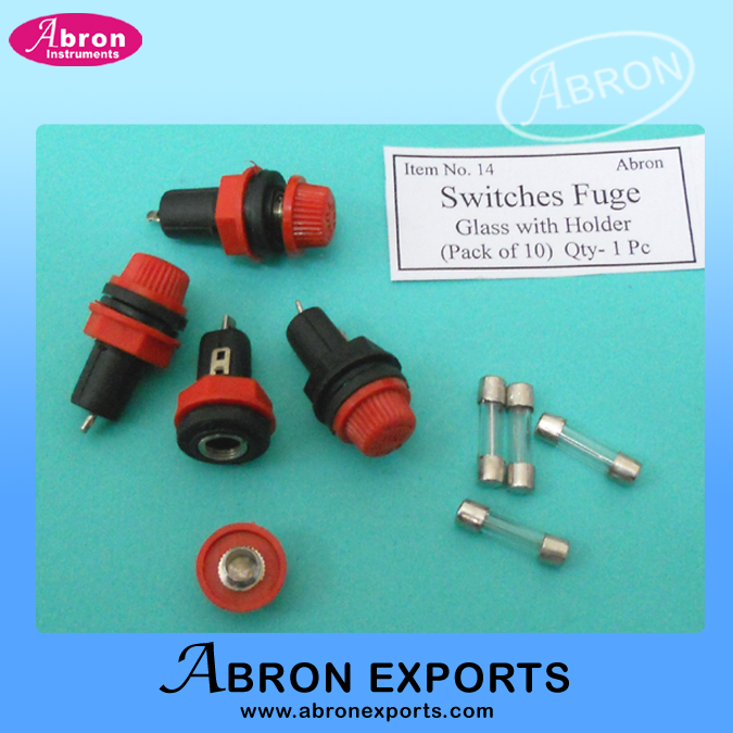 Electronic component abron kit circuit spare loose fuze glass holder pack of 10 AE-1224FU