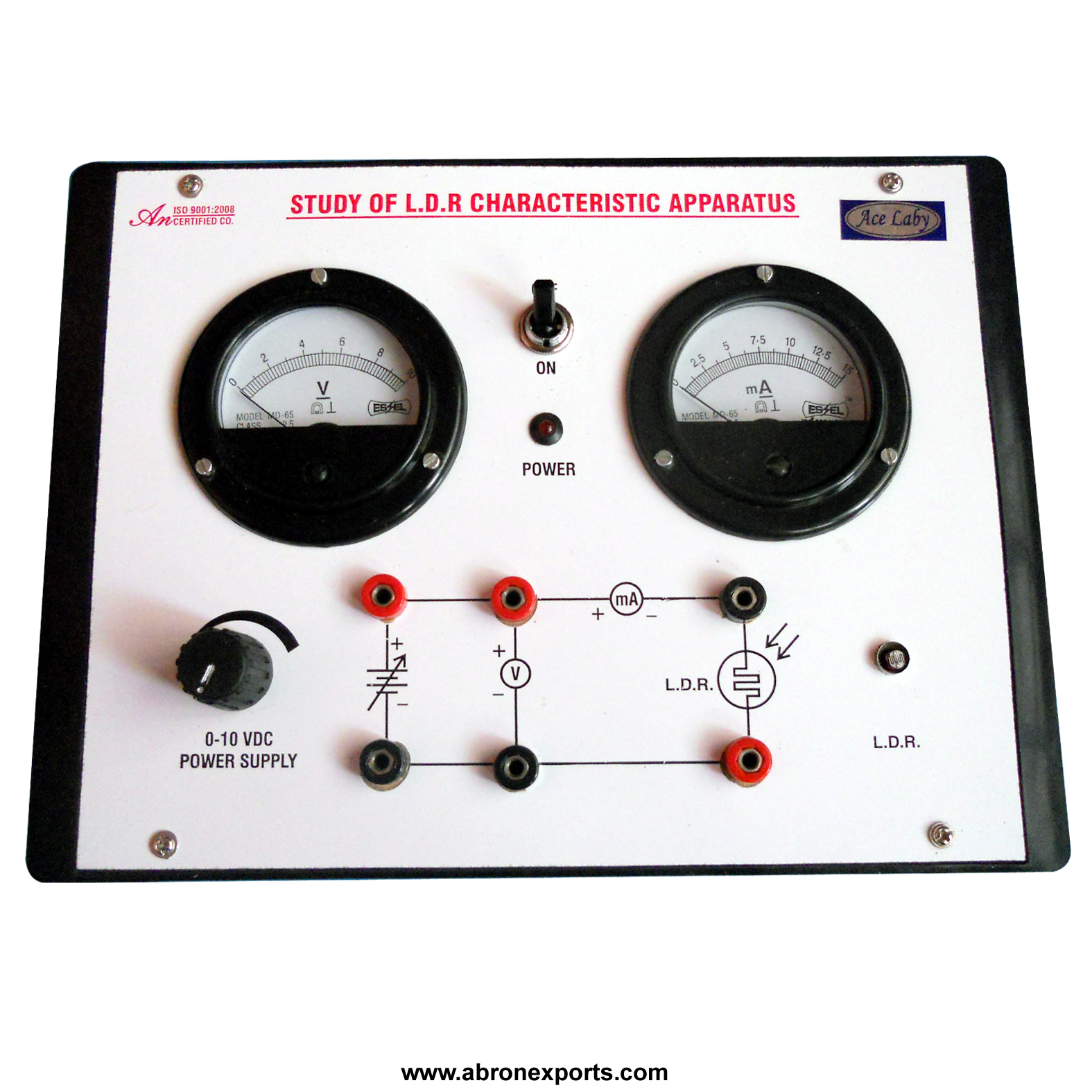 LDR Light Dependent Resistor to study 2 meters ETB Working circuit Trainer with Sockets power supply variable AE-1299A