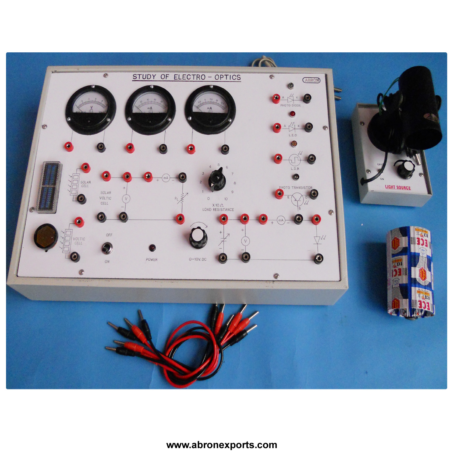 LDR Light Dependent Resistor to study 3 meters with light source ETB Working circuit Trainer with Sockets power supply variable AE-1299B
