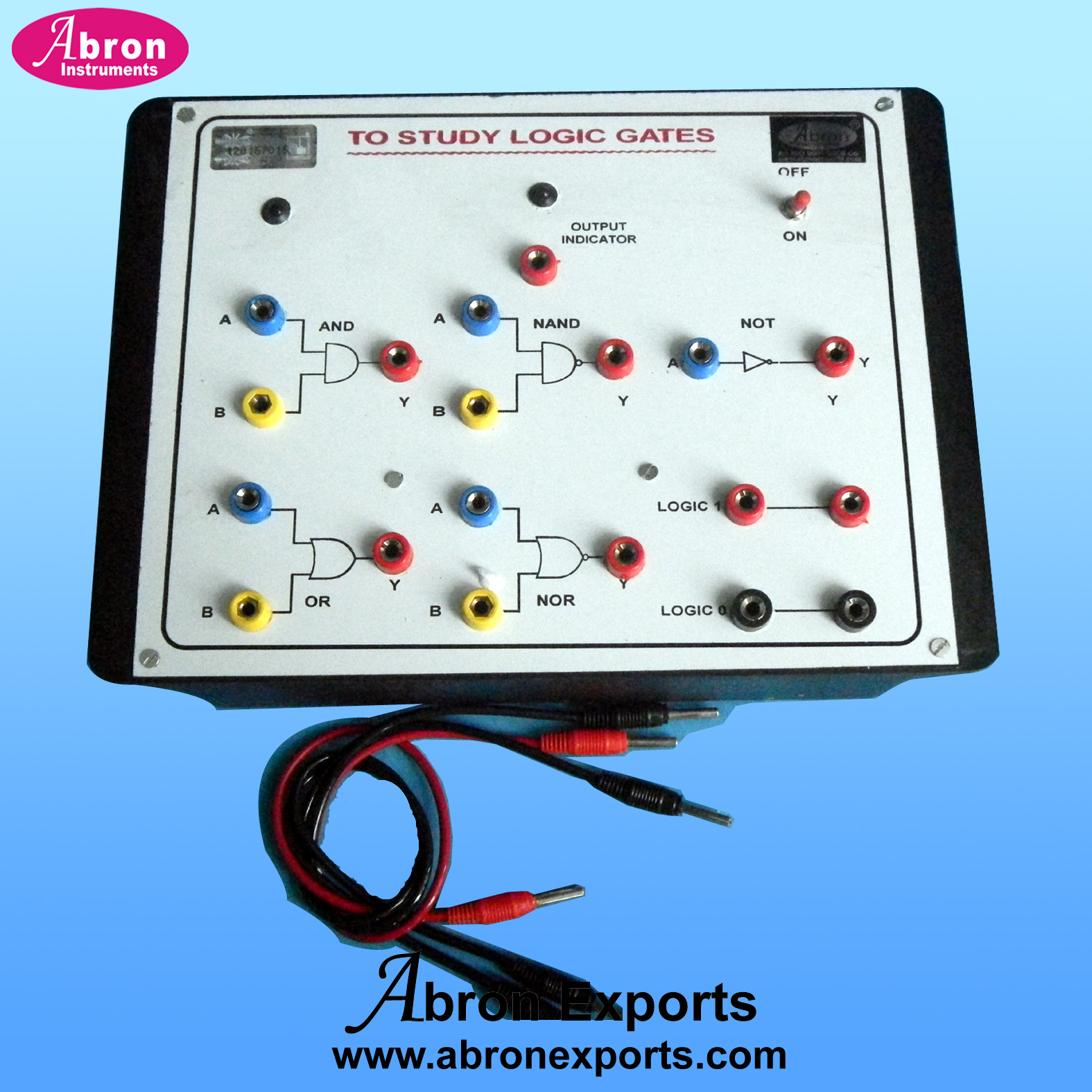 Logic Gate 5 gates AND NAND OR NOR NOT LED 0-1 sockets power supply AE-1300A
