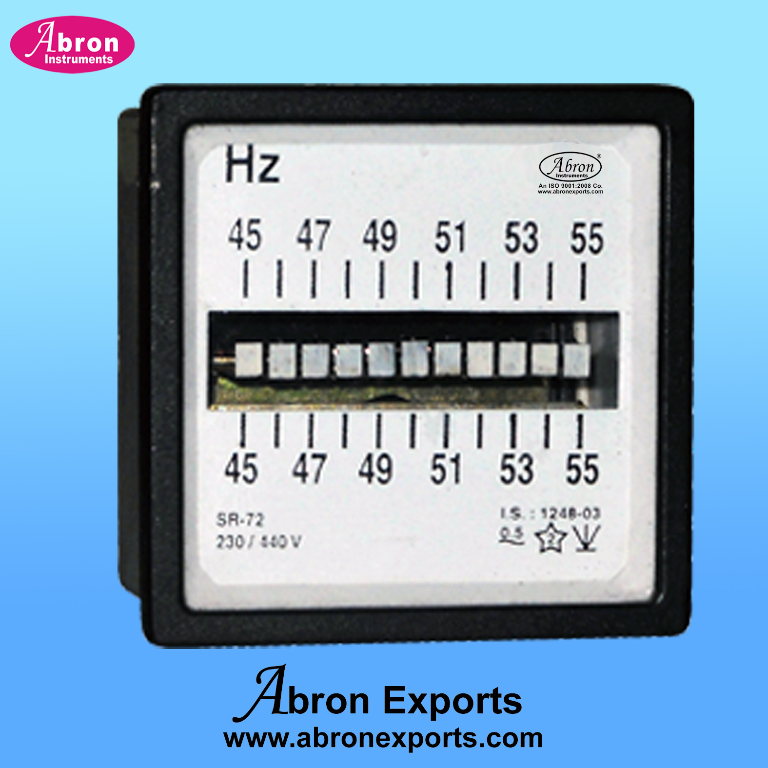Frequency Meter (Line Frequency) Reed Type Panel mounting 48x 48mm for ac mains 220c AE-1315