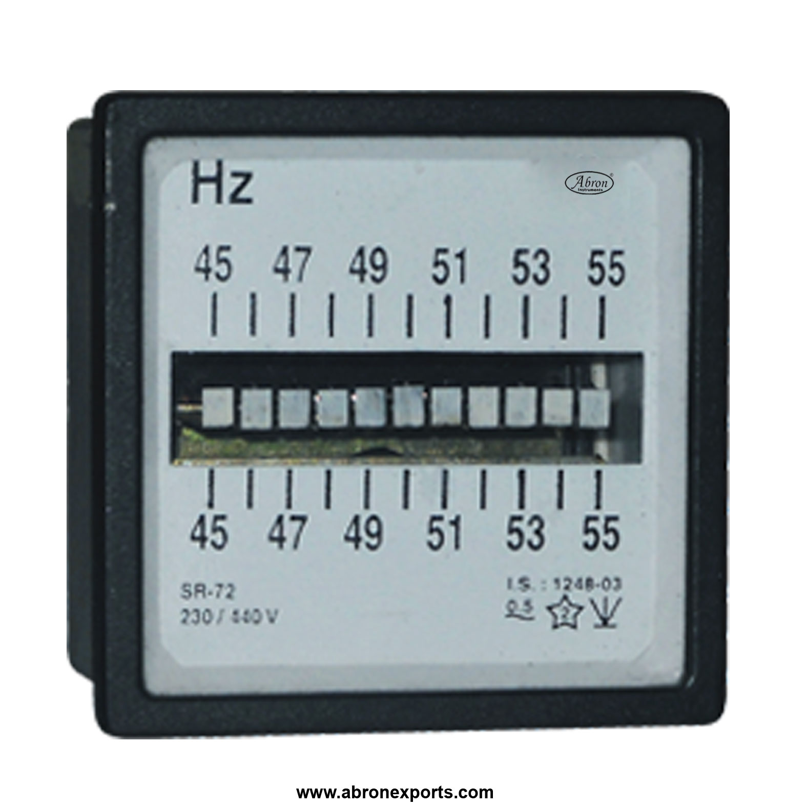 Frequency meter reed type ractangular range 45 55hz abron AE-1315by
