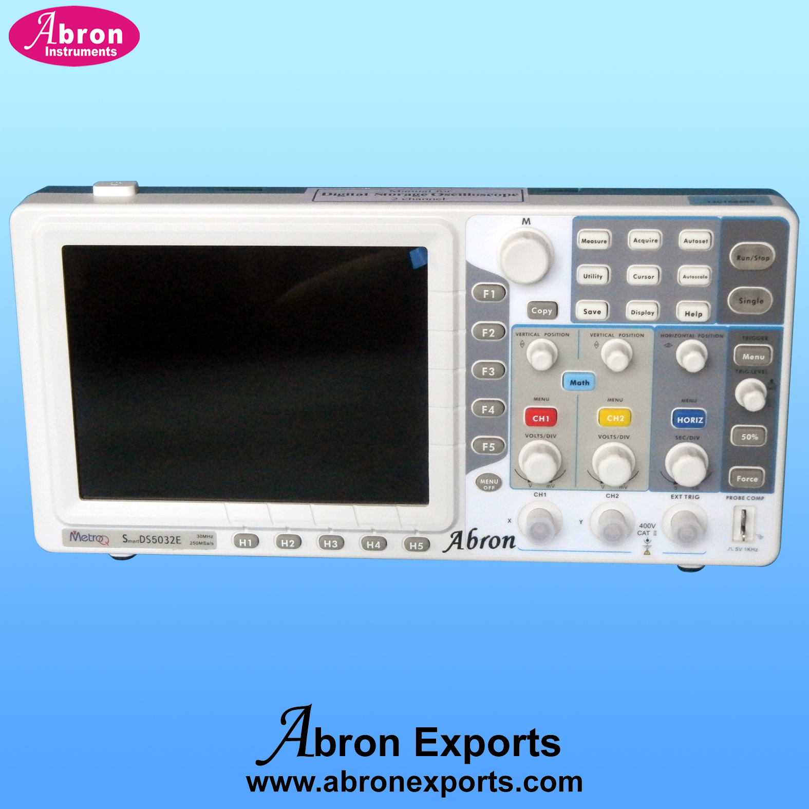CRO Oscilloscope 30 MHz Dual trace Horizontal Size 8x10cm 2 channel screen with power supply AE-1343A30     