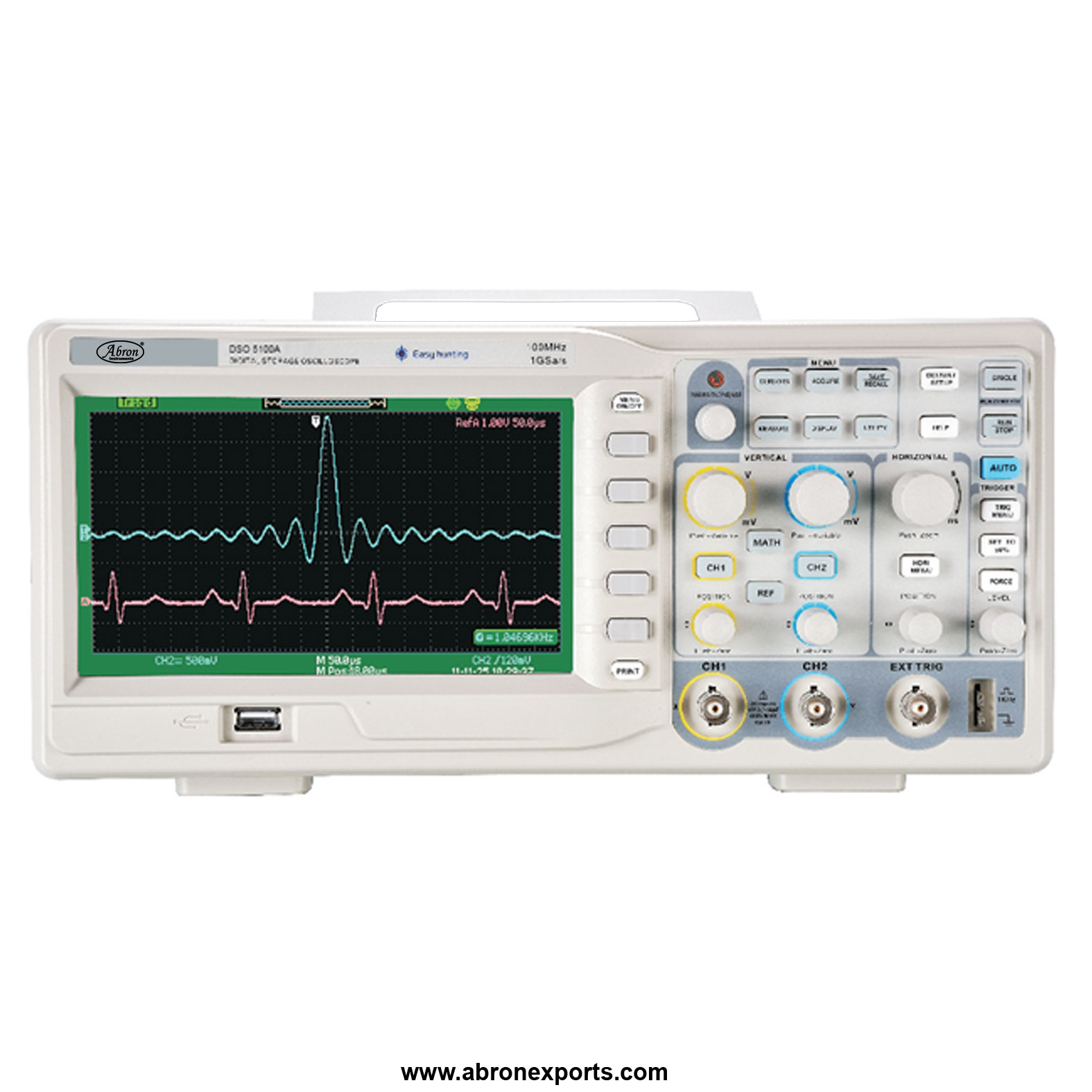 Cro Oscilloscope digital storage100mhz 8 inch color tft lcd screen 2 channel 6digit frequency counter abron AE-1344D1H8