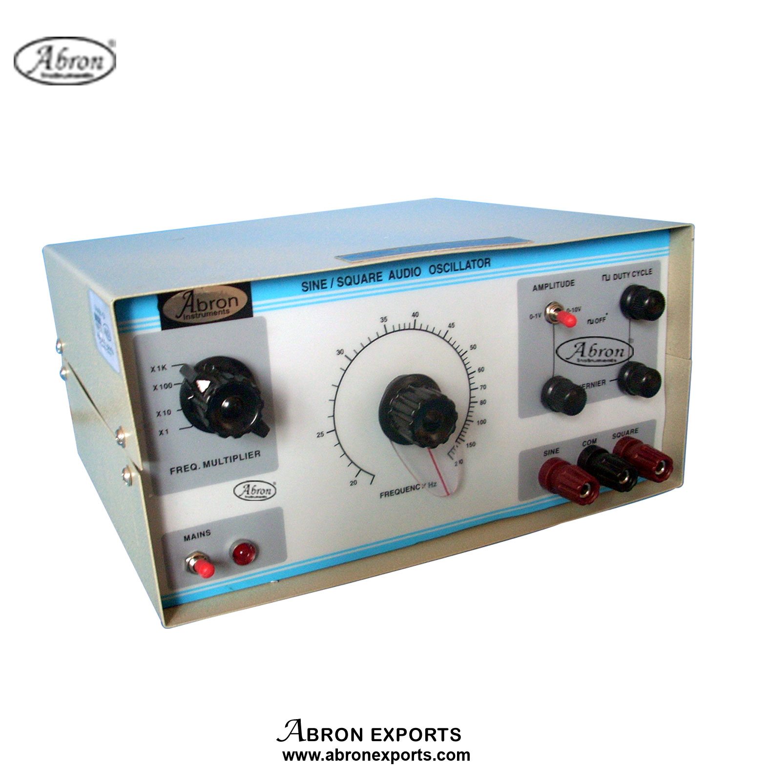 Audio Oscillator Sine Square wave 10Hz-500Khz Frequency generator x1-x10, x100, x1k Dial-100 amplitude 1V & 10V  banana plugs with wire plug AE-1347B