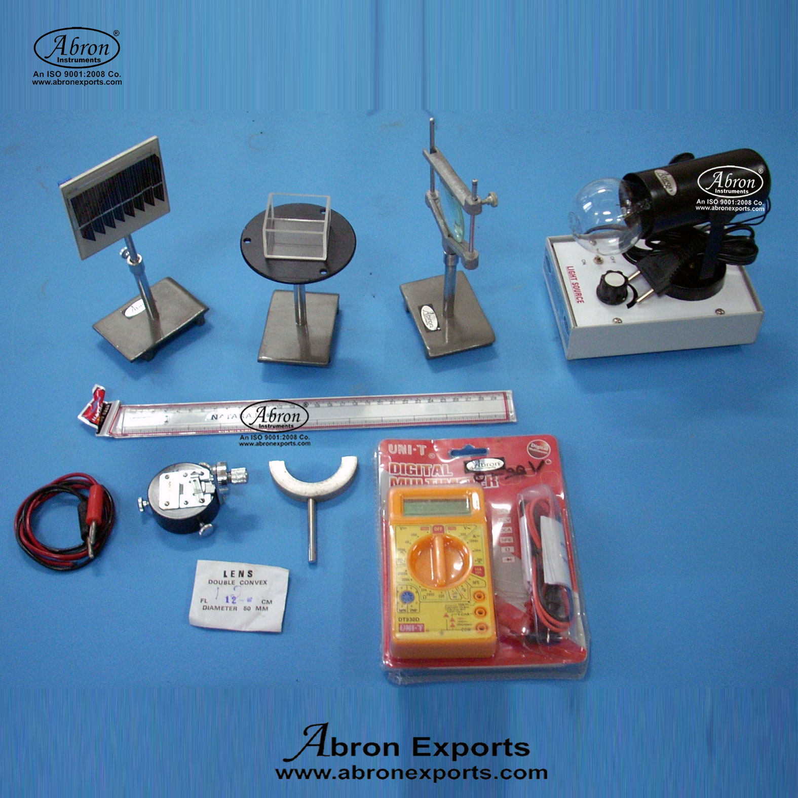 Planks constant apparatus through liquid with filter photo cell lamp house digital multimeter trainer abron AE-1372H