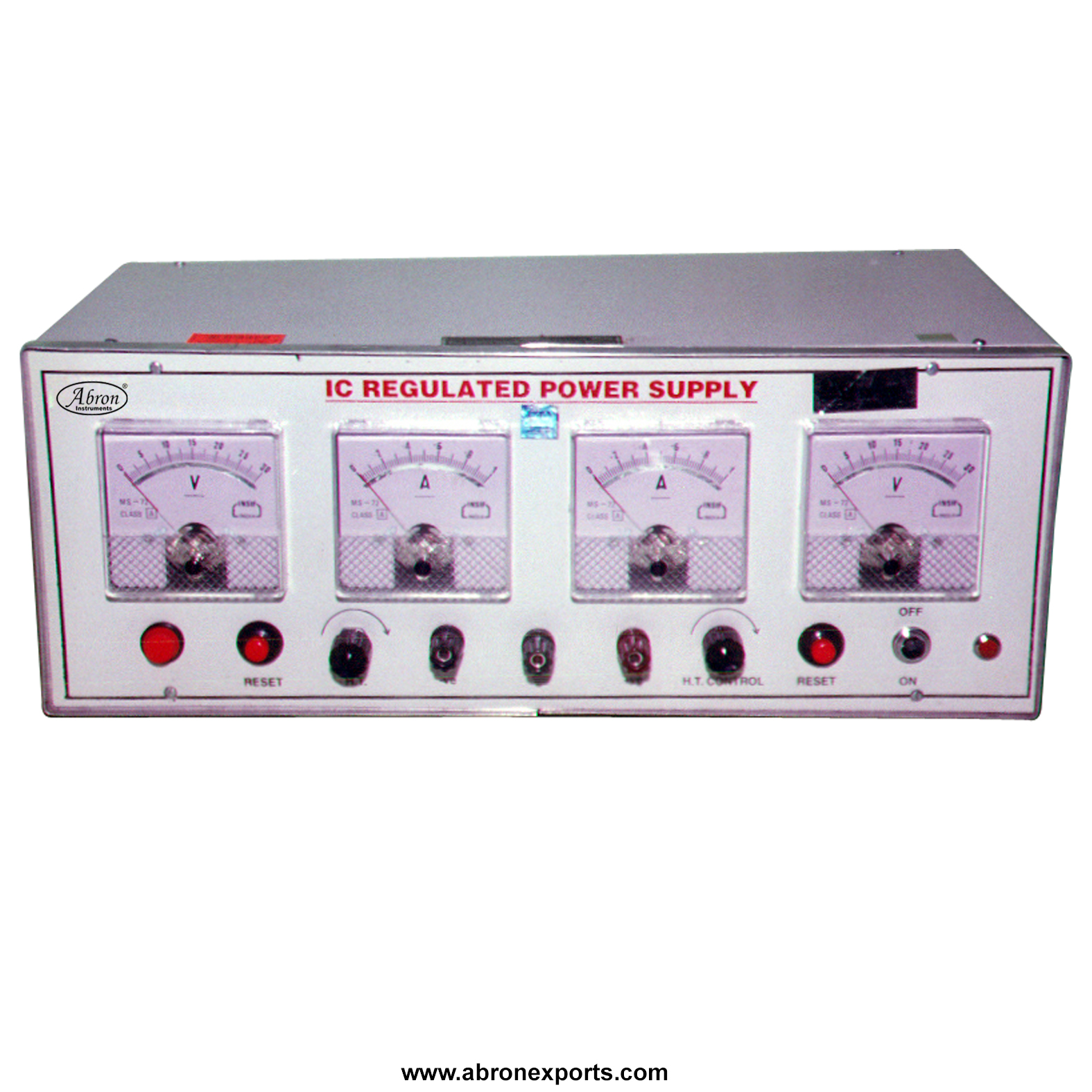 Power supply IC regulated 15 0 15v dc variable HT short circuit protection 4 meter dial VA abron AE-1375-c2