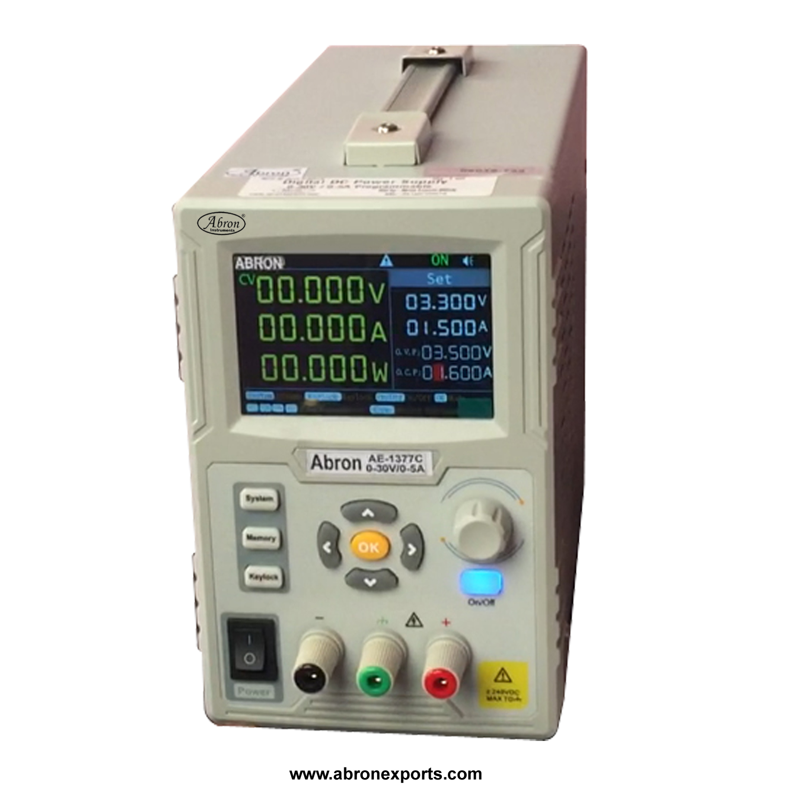 Power Supply Digital 0-30vdc 0-5amp 150W variable programmable graphical 1 mV 1mA Short circuit protection abron AE-1377-CG