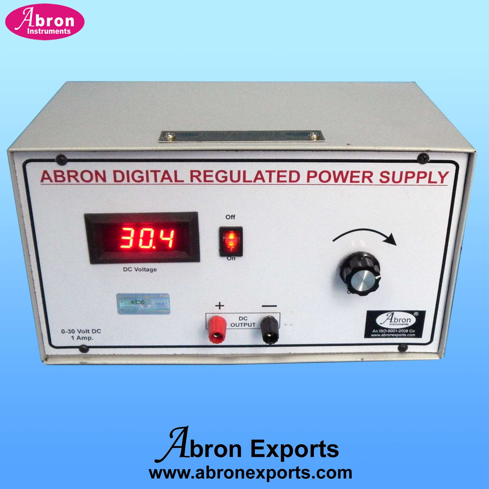 Power Supply Stabilized 1 Digital LED meter Range 0-30 VDC 1 Amp Variable  AE-1377DA301			Short circuit protection AE-1377DA301