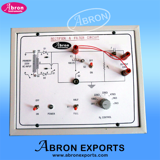 Filters Circuit and Rectifier capacitor load kit resistance switch to check wave on CRO with power supply abron  AE-1271F
