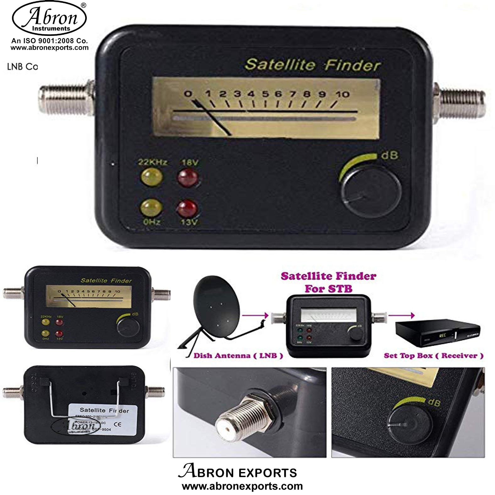 Signal Tracer Satellite Finder Needle Mini with Buzzer with connectors to cable AE-1390F