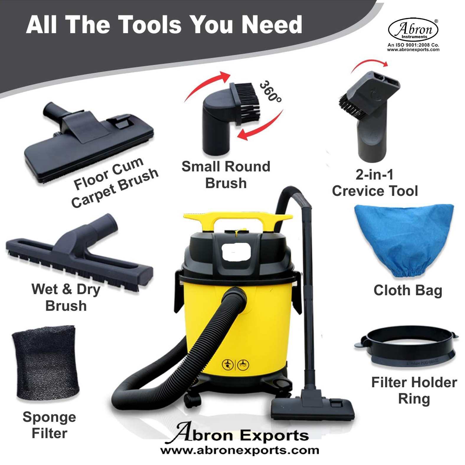 Vacuum Cleaner floor 1200w wet dry blowing portable wheel Electric 220V with accessories Tube lab Agro seeds AG-3930H