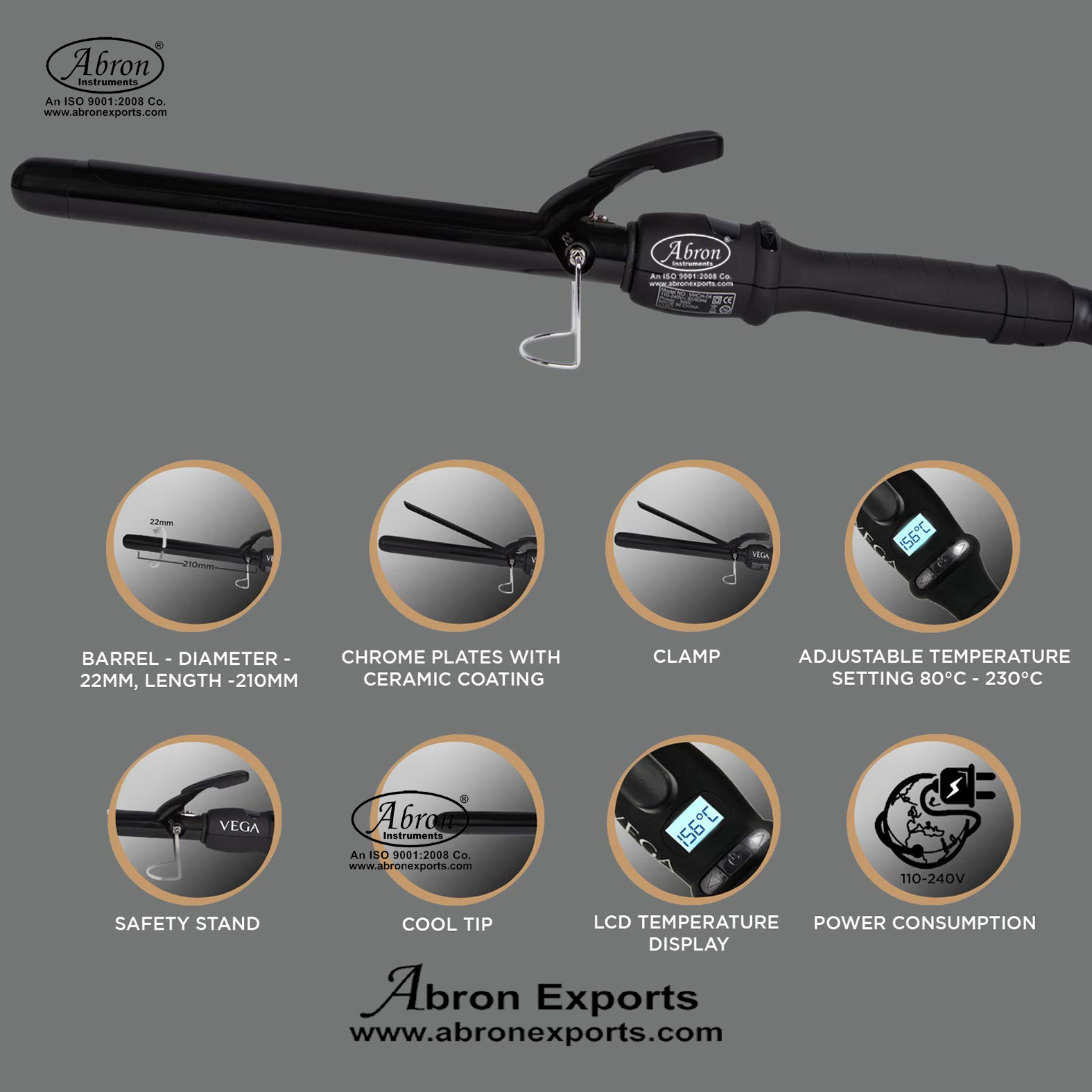 Hair Saloon Furniture Chair Saloon Abron Curler Life Temperature Setting Vega AG-5512T