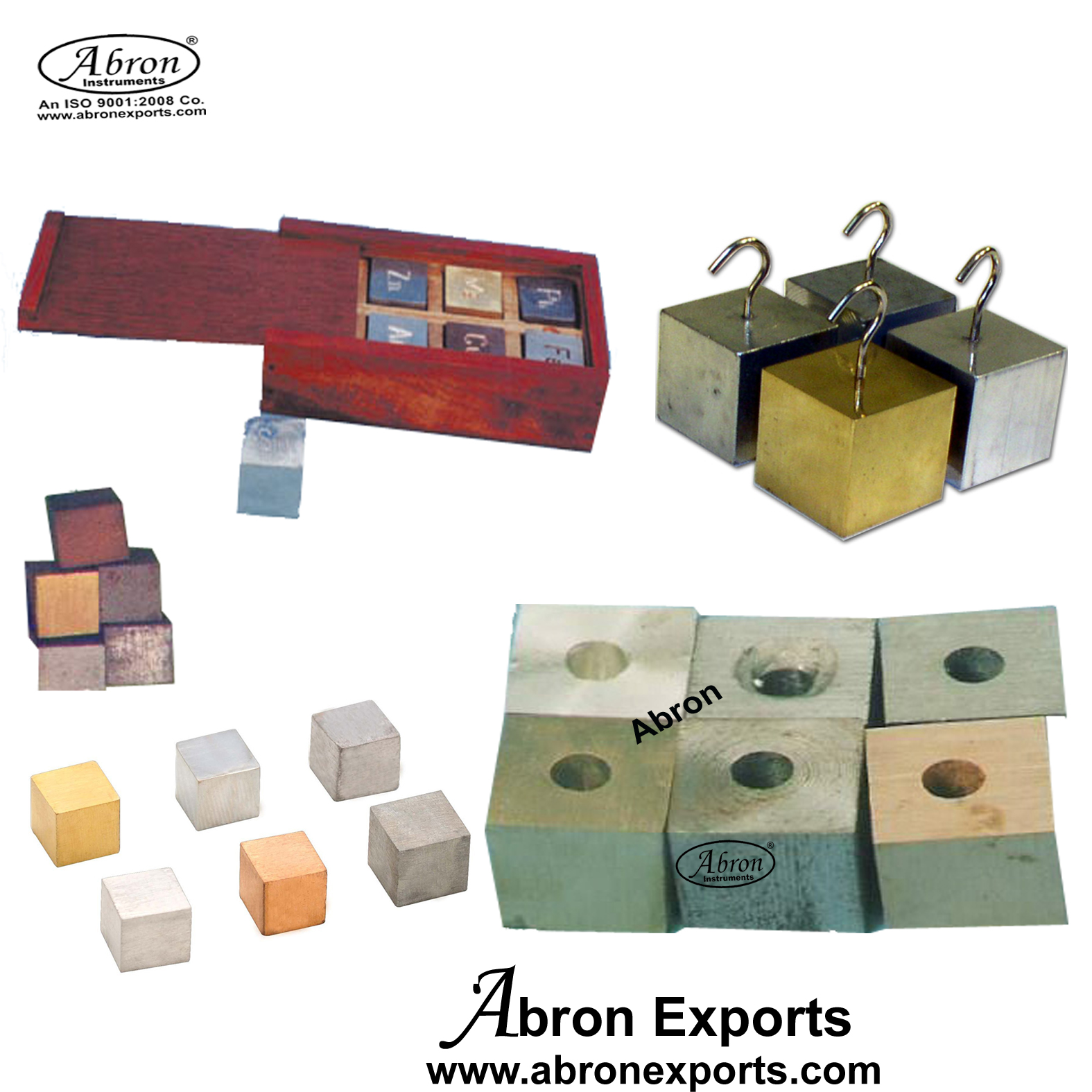 Specific Gravity set display card box collection set of 6 25mm with hook  6 different metals 