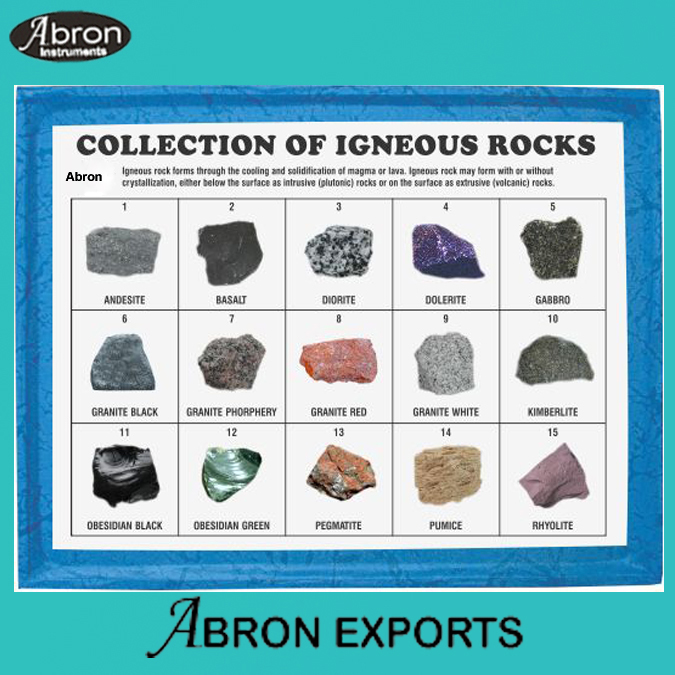 Collection set of 20 Rocks minerals in wooden case