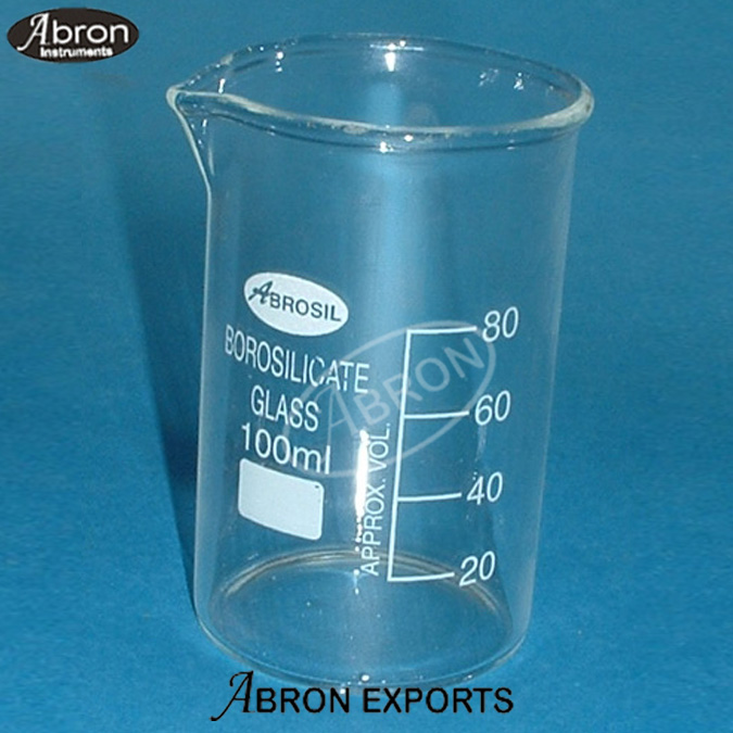 EC-003-33 Beakers 100ml Borosilicate Glass Pack of 10 Abron