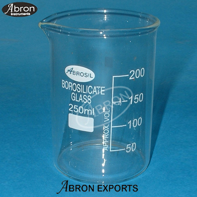 EC-003-34 Beakers 250ml Borosilicate Glass Pack of 10 Abron