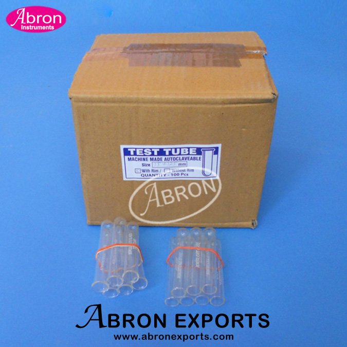 EC-040-12 Test Tubes Pyrex Type with Rim 150x16mm Pack of 100 Abron