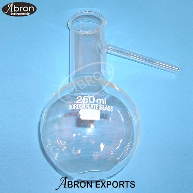 EC-049-5 Flasks Distillation Flask round bottom with side arm at 75 degree 150ml 250ml 500 ml Pack of 2 Each Abron pyrex type Borosilicate glass   