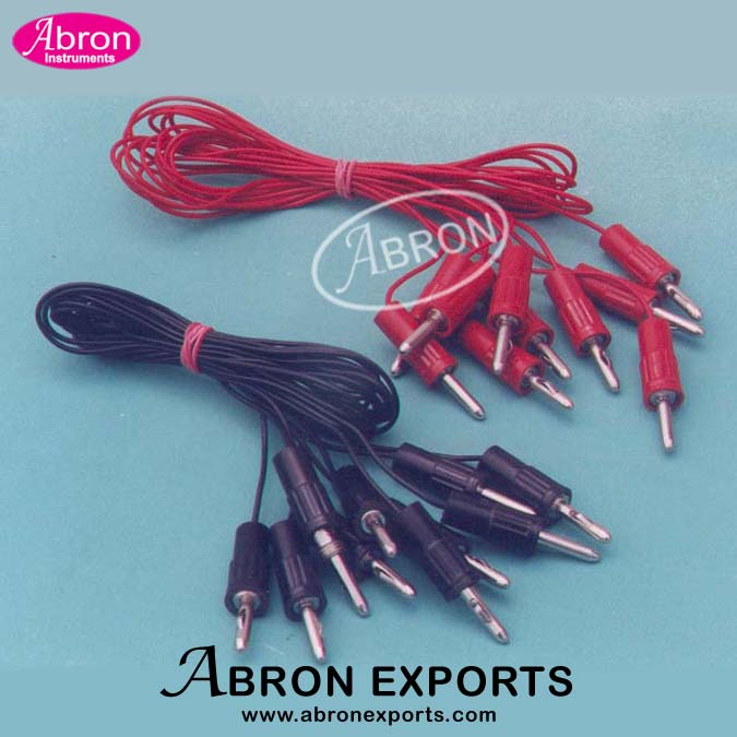 Leads Black and red  Wire Banana Plug 4 mm Wire 25 cm long pack of 10 pair Abron AP-686WB25