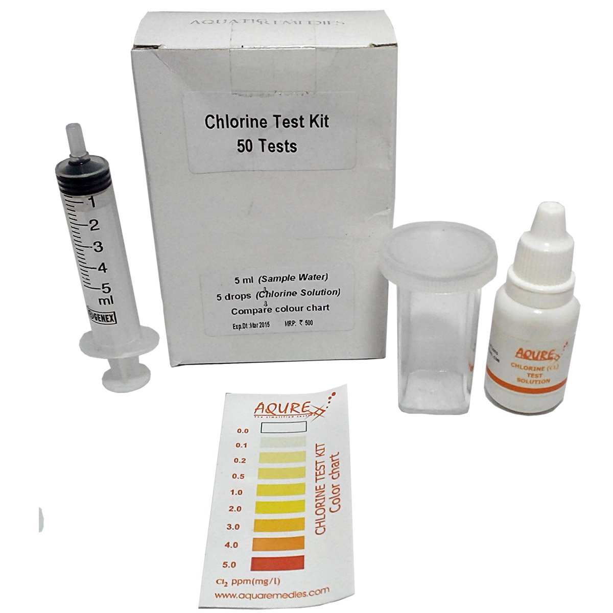 Aquarium water test kit chlorine test kit with chart Abron AB-250WCL ...