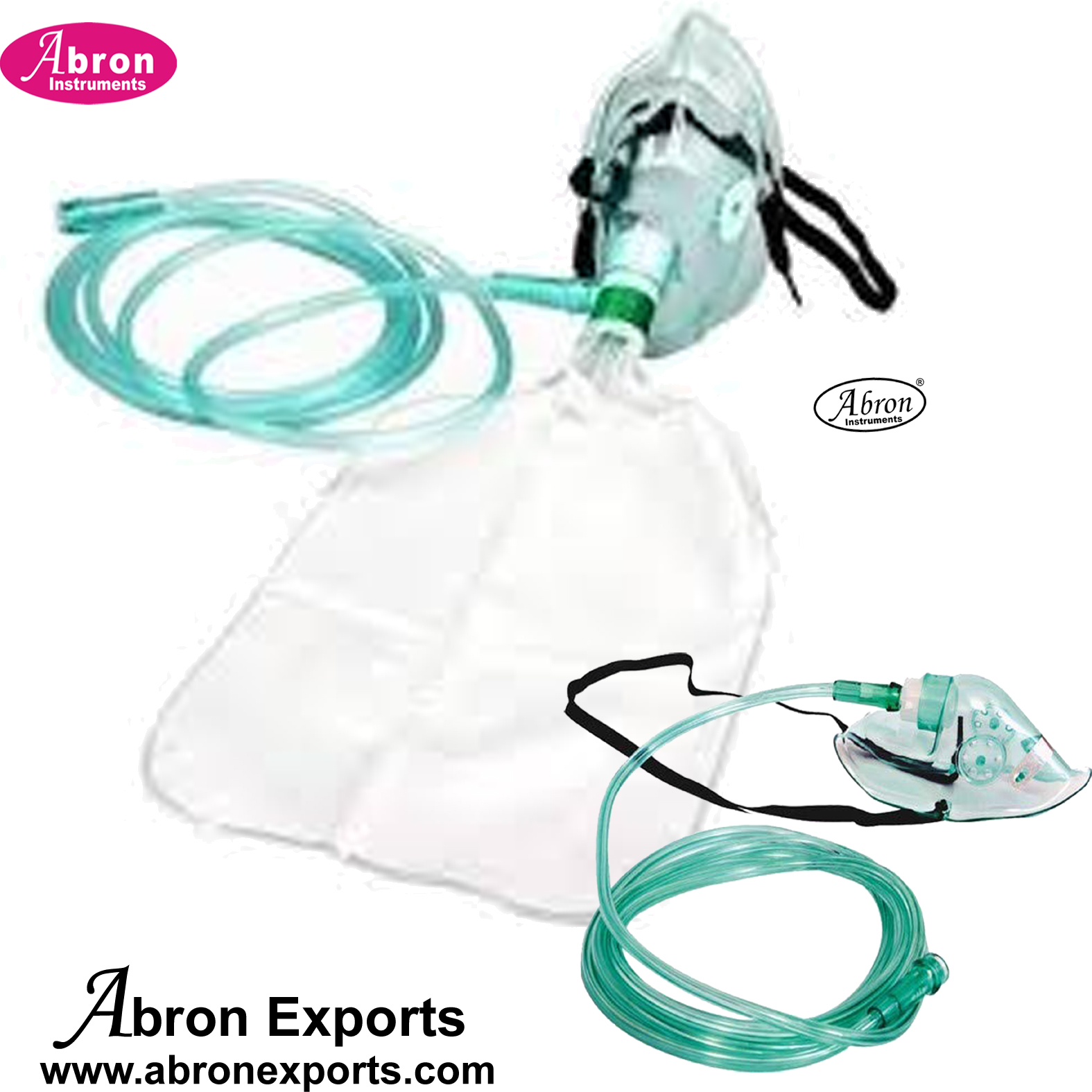 Hospital ICU Oxygen Face Mask With Tube Reservoire Non Return Valves ...