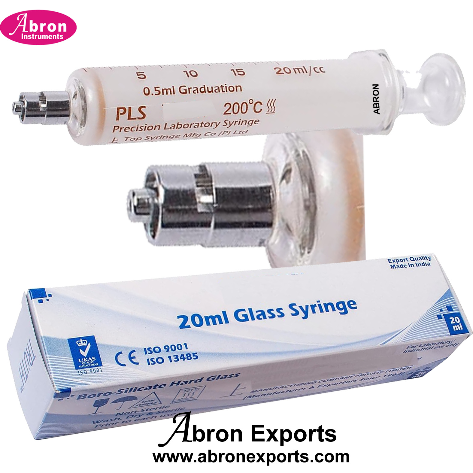 Reusable Syringe Module Syringe Glass 20ml Luer Lock Calibrated Reusable Glass Syringe With No ...