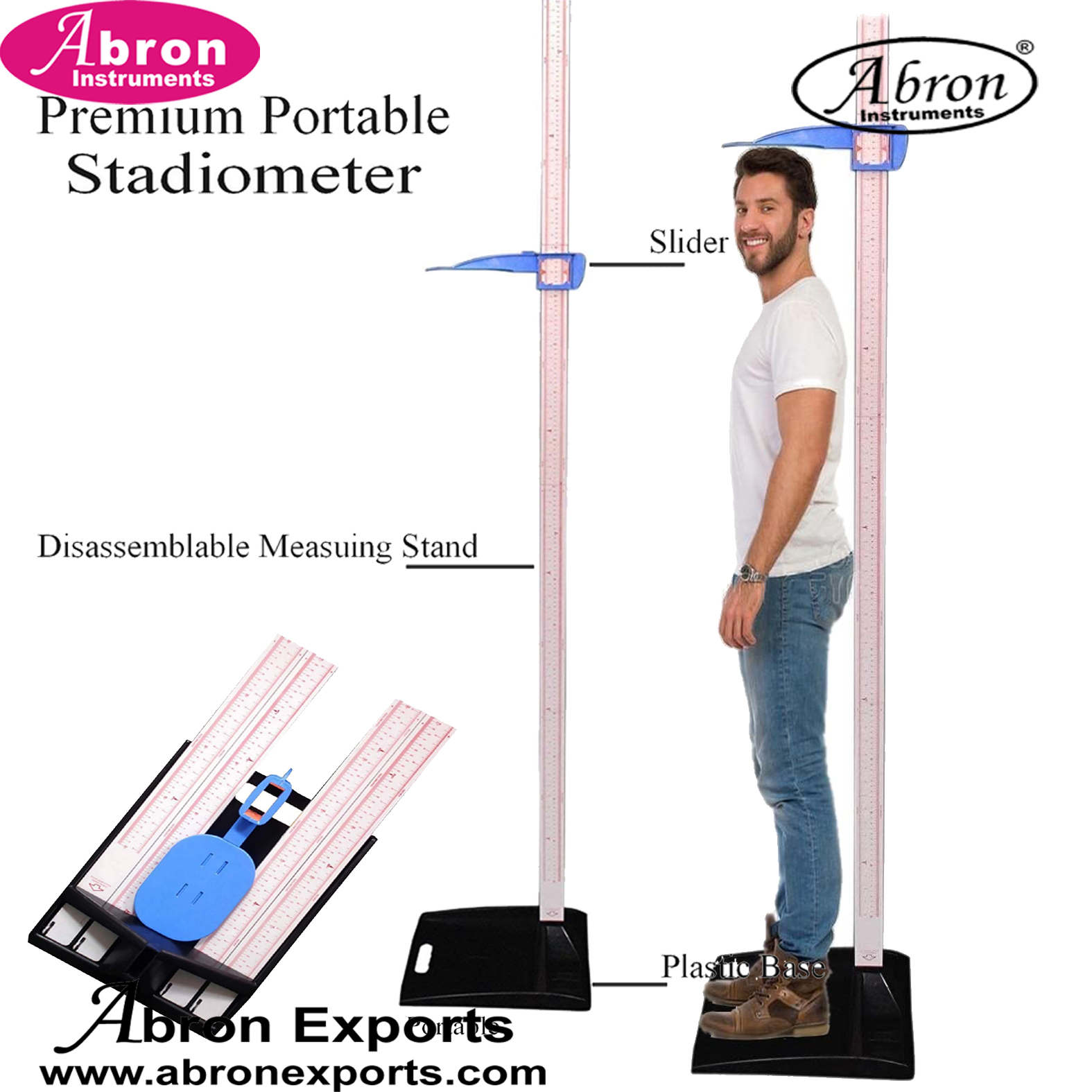 Stadiometer Portable for Height 6 Feet Plastic Folding Scale Sliding ...