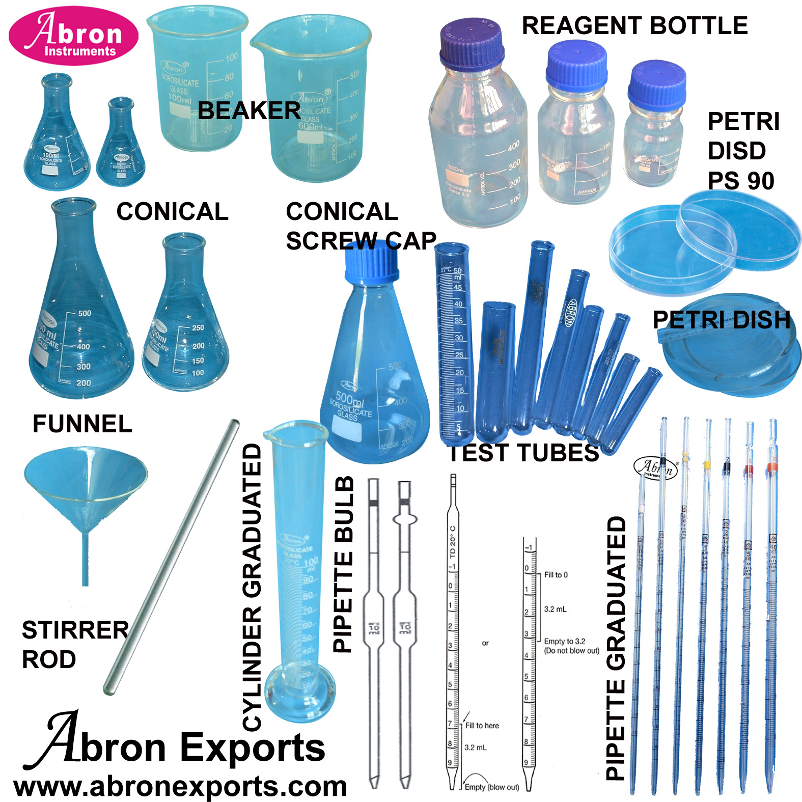 Glassware Laboratory Microbioloy Kit 10Beaker10Flask Pipette 10Droppers ...