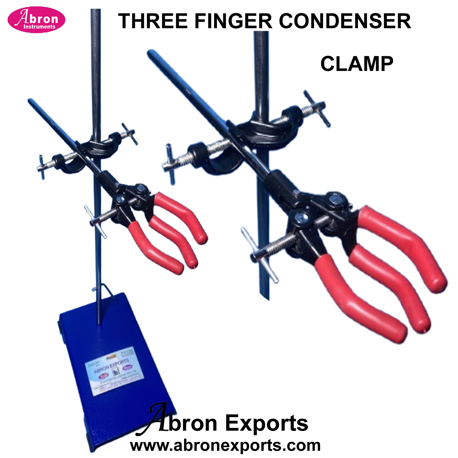 Condenser Clamp Distillation Spare Condenser Stand With 3Finger Clamp Boss Head 8x5inch ...
