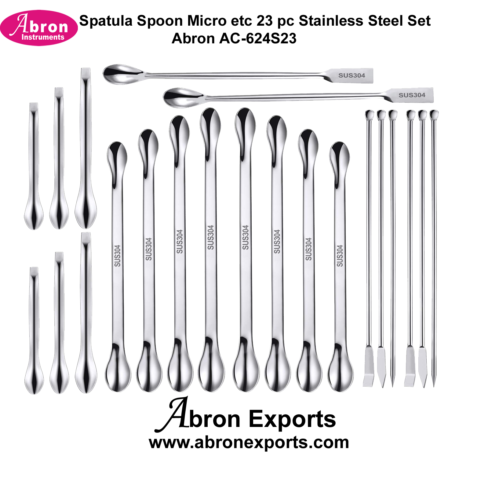 Spectuler Spoon Spatula Spoon Micro etc 23 pc Stainless steel Set Abron AC-624S23 ...