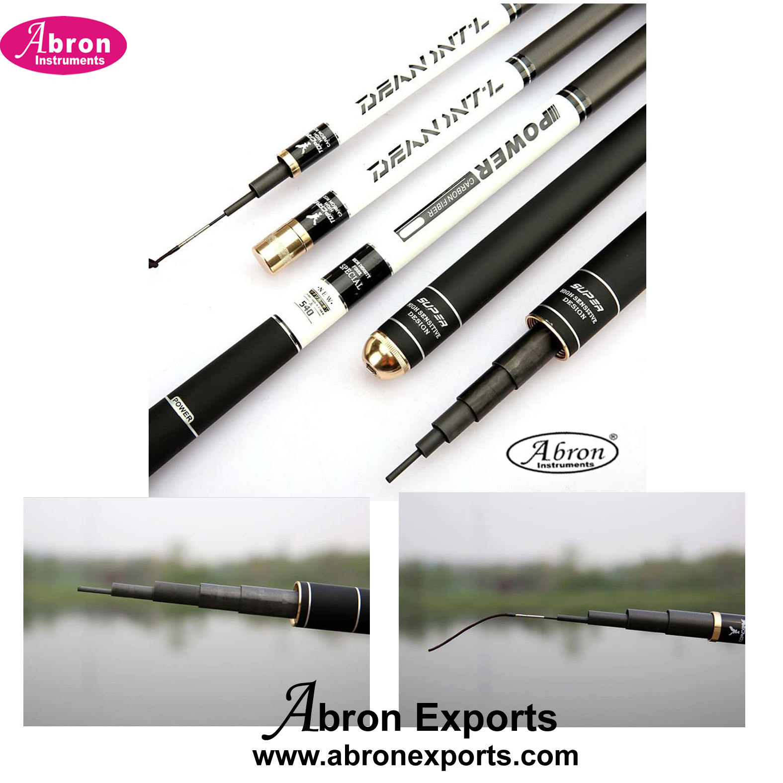 Fishing Telescopic Rod 10M 30Ft Fiber Carbon Sections Telescopic Fiber Pole  By 10pc Abron AG-3178FR10MC | Agriculture Seed Marine Fish | Abronexport.com