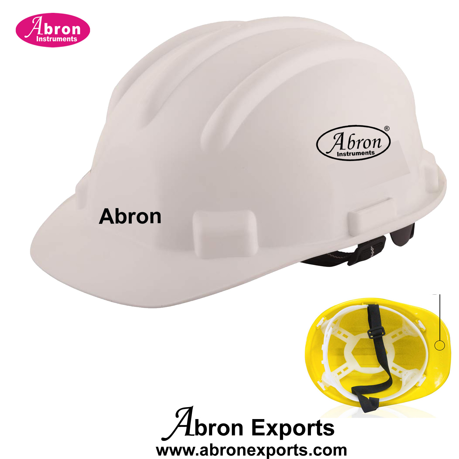 Safety helmet with inside head safety strips face belt inside