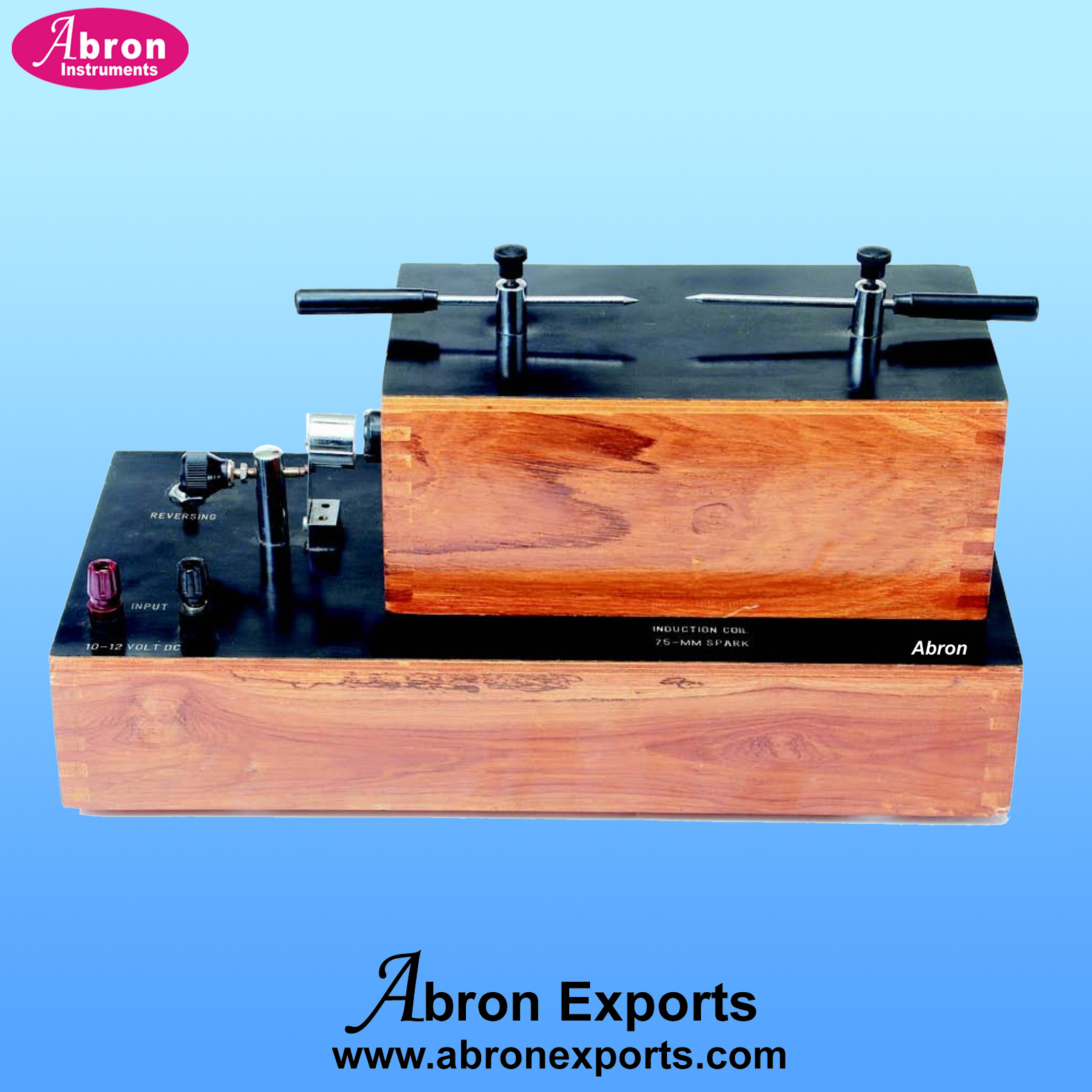 Induction Coil Ruhmkorff Spark 50 mm battery 12v 3amp 220v operated for